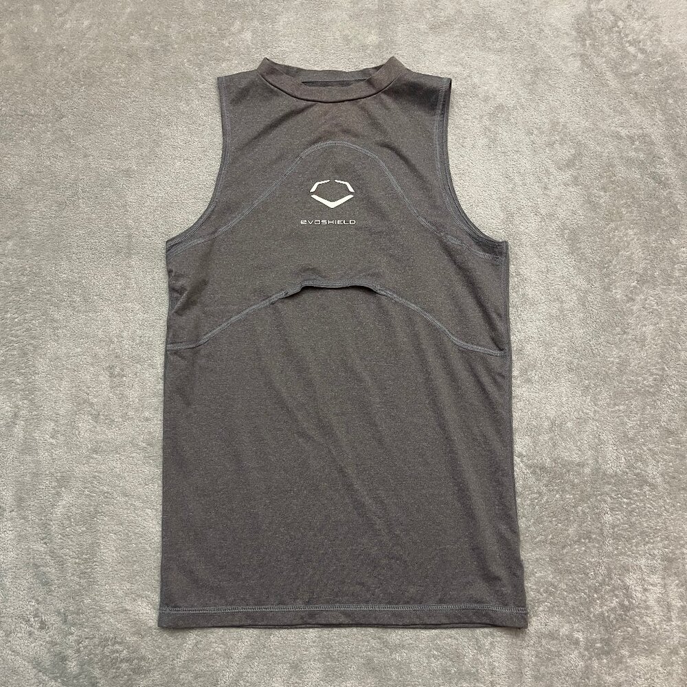 Evoshield Men’s Tank Top Small Gray Sleeveless Baseball Chest Guard Muscle Tee